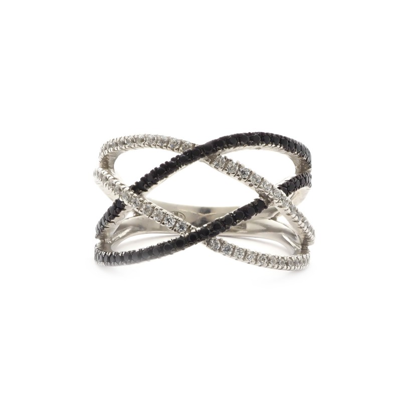 Bague Carador Argent 925/000e Oxydes bicolores