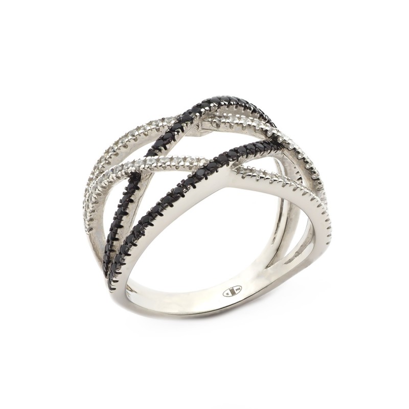 Bague Carador Argent 925/000e Oxydes bicolores