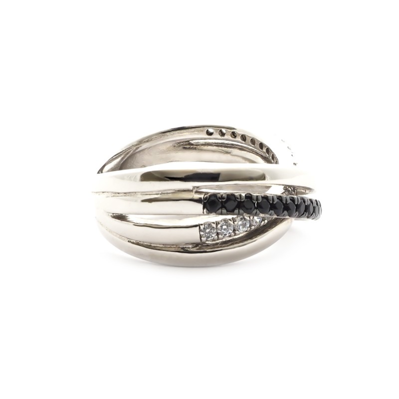 Bague Carador Argent 925/000e Reliefs bicolores