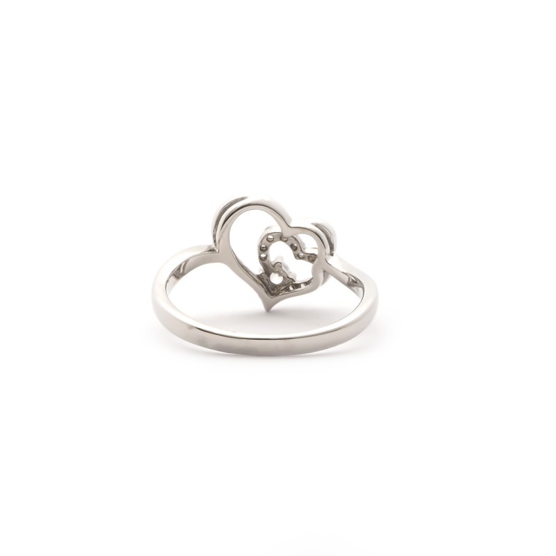 Bague femme Carador en argent motif cœur avec oxydes de zirconium