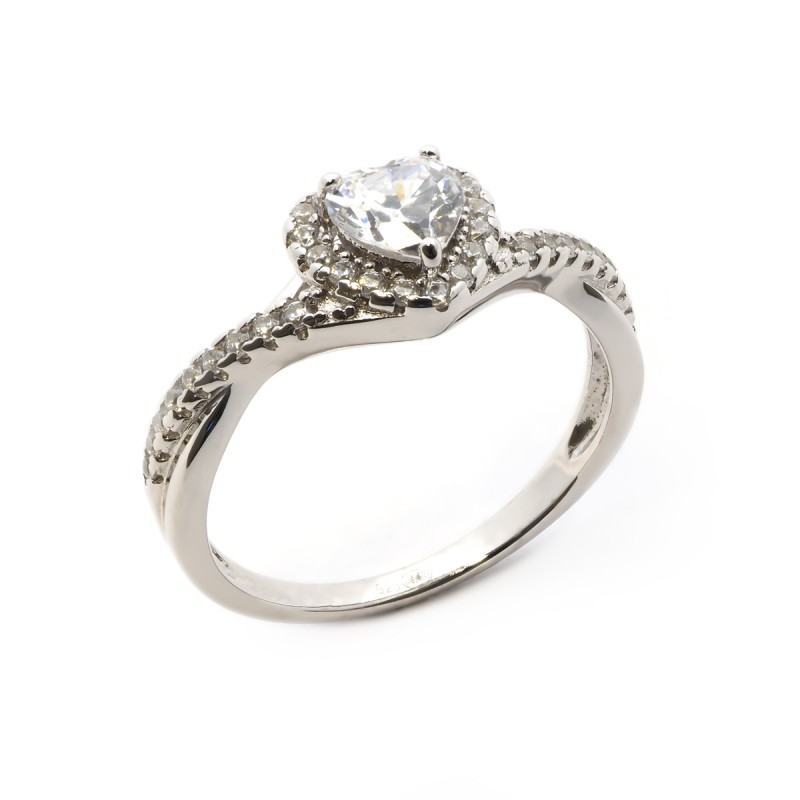 Bague femme Carador en argent motif cœur