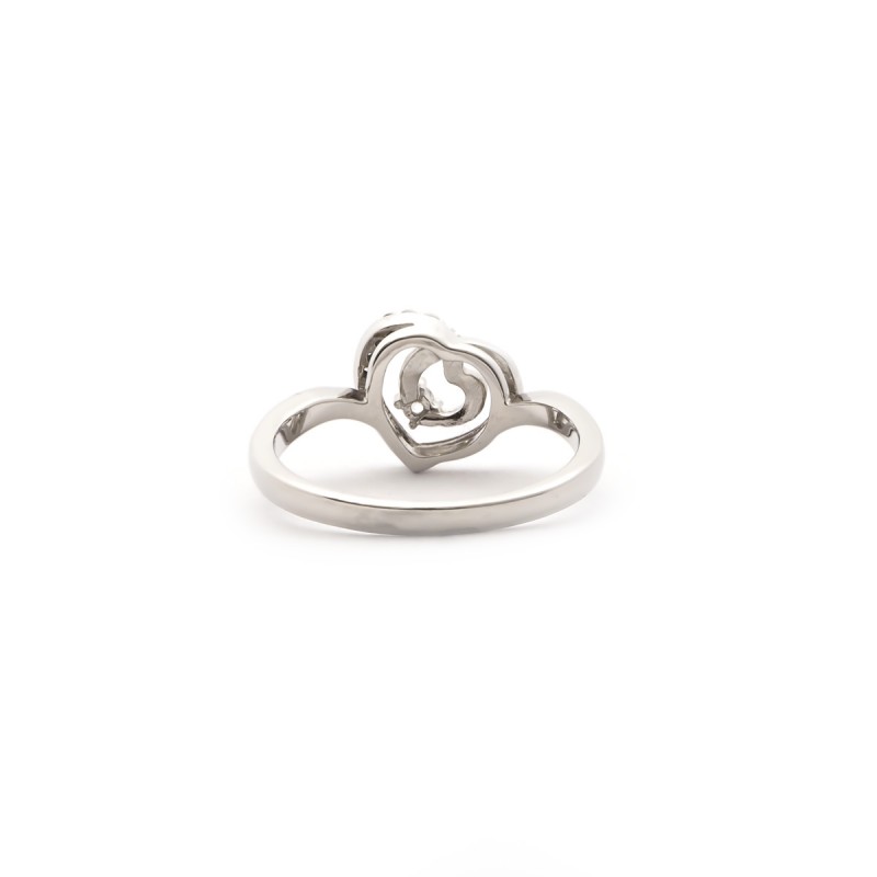 Bague femme Carador en argent motif cœur avec oxydes de zirconium
