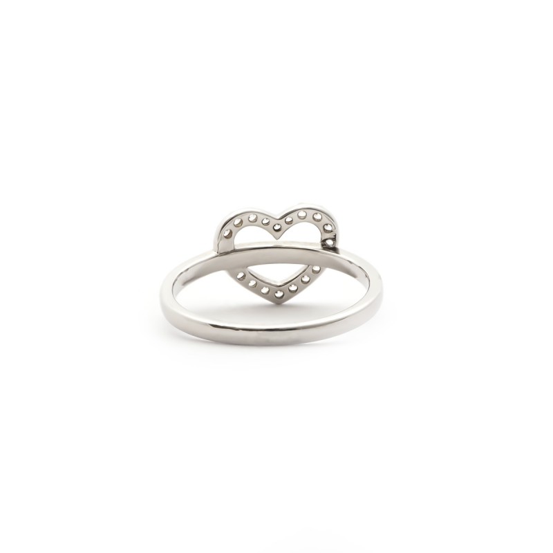 Bague femme Carador  en argent motif cœur avec oxydes de zirconium