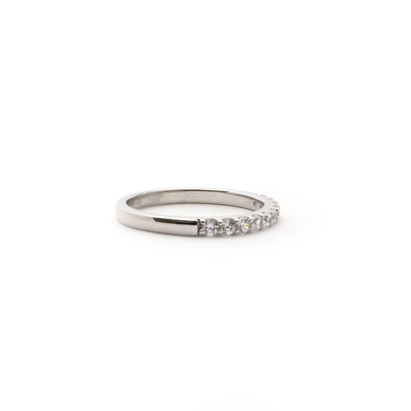 Bague type alliance femme carador en argent avec oxydes de zirconium