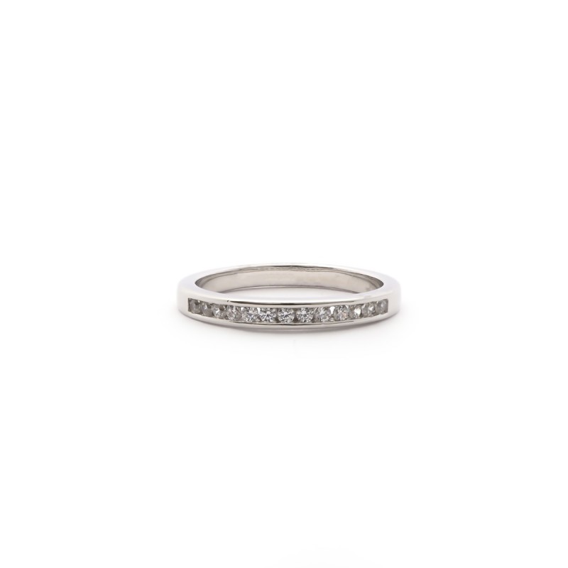 Bague type alliance femme carador en argent avec oxydes de zirconium serti rail