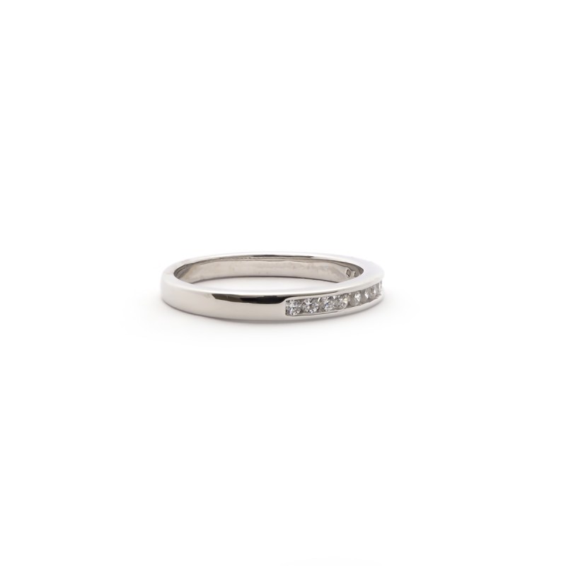 Bague type alliance femme carador en argent avec oxydes de zirconium serti rail