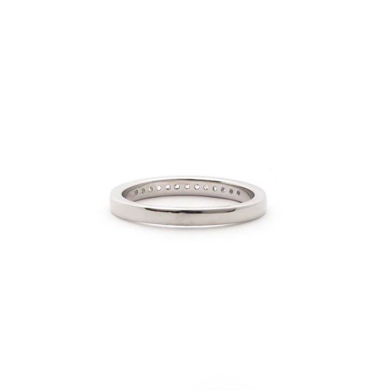 Bague type alliance femme carador en argent avec oxydes de zirconium serti rail