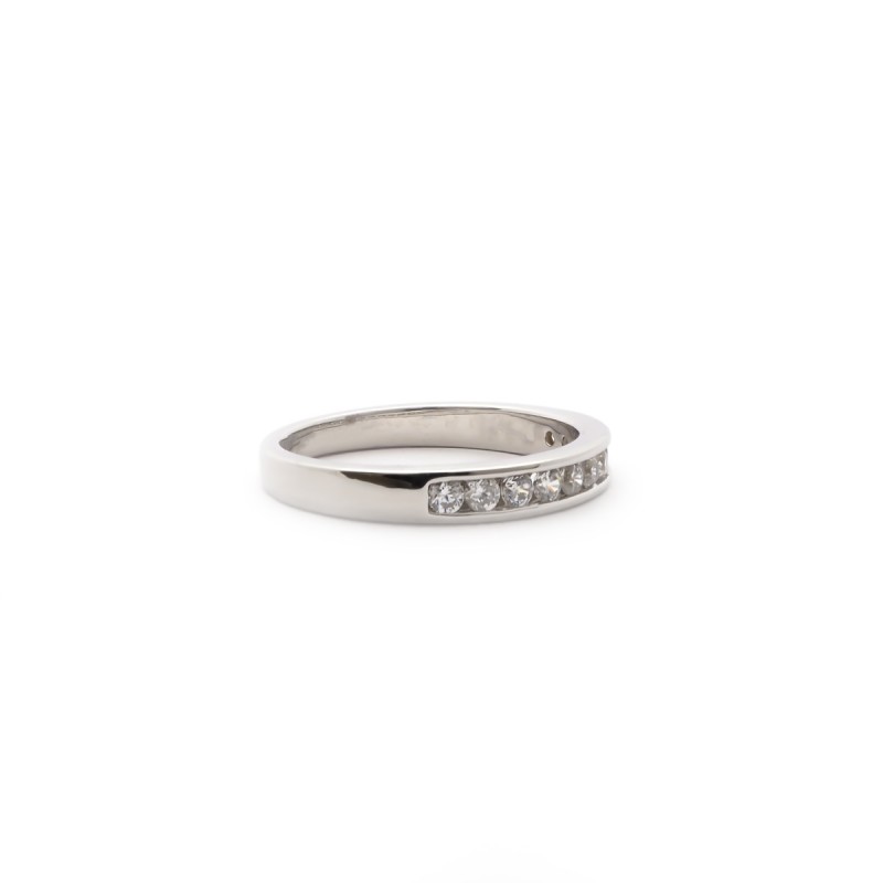 Bague type alliance femme carador en argent avec oxydes de zirconium serti rail