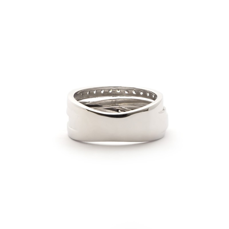 Bague Carador anneaux entrelacés argent 925/000 et oxydes de zirconium