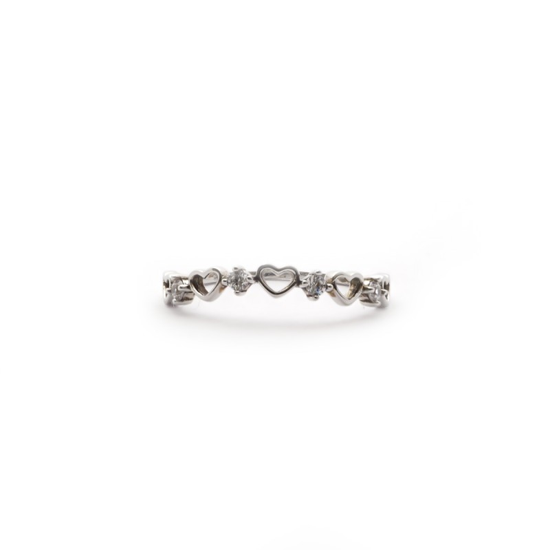 Bague Carador petits cœurs argent 925/000, oxydes de zirconium