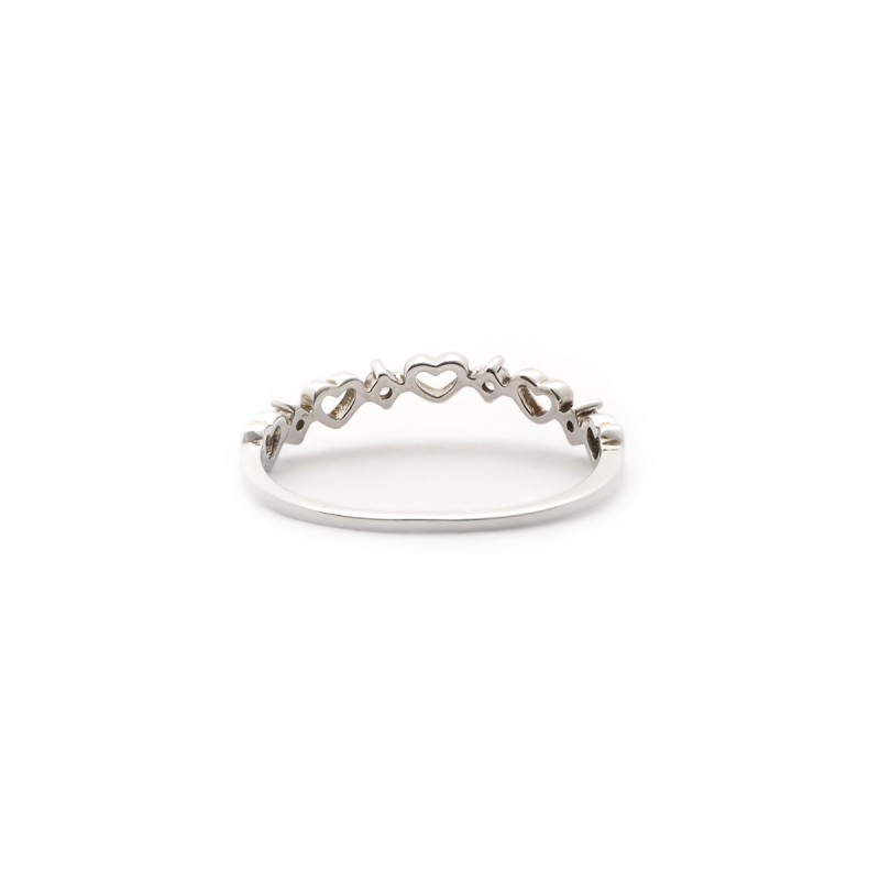 Bague Carador petits cœurs argent 925/000, oxydes de zirconium