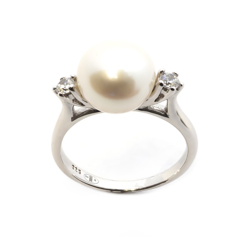 Bague Femme Carador argent 925/000, Perle de culture et oxydes de zirconium