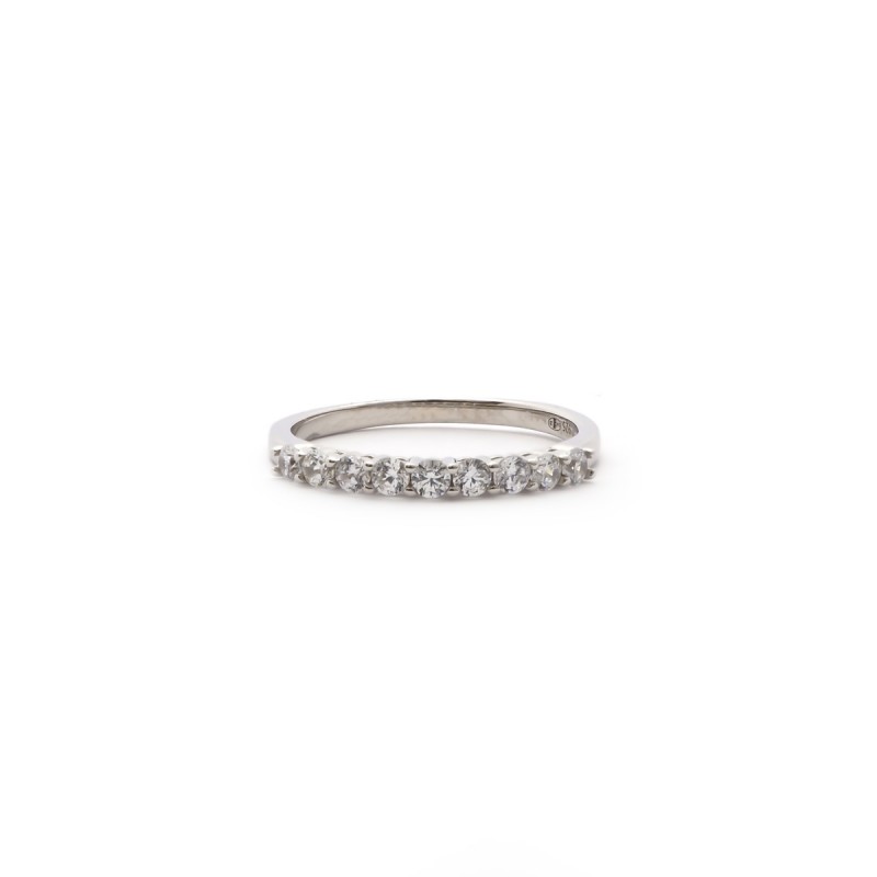 Bague type alliance incrustée d'oxydes de zirconium