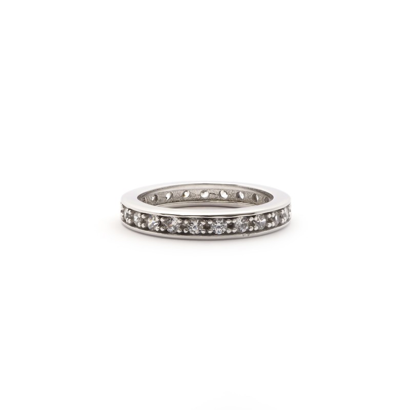 Bague Carador type alliance argent 925/000 et zircons