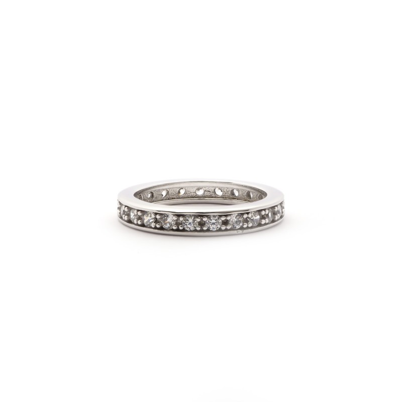 Bague Carador type alliance argent 925/000 et zircons