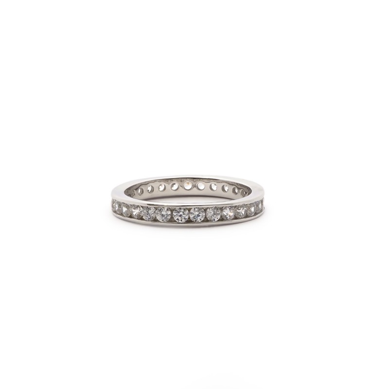Bague Carador type alliance argent 925/000 et zircons