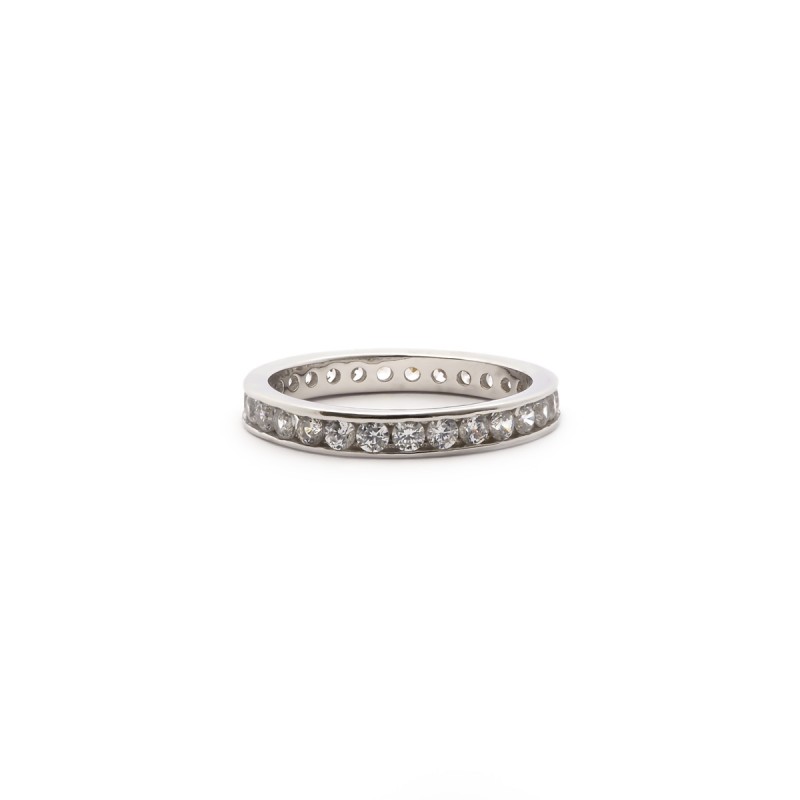 Bague Carador type alliance argent 925/000 et zircons
