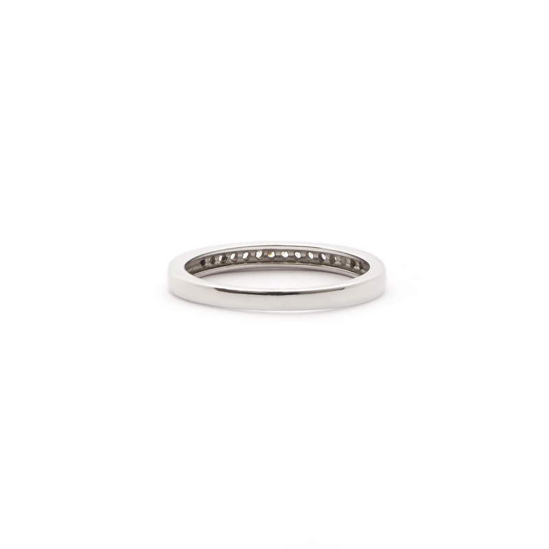 Bague Carador type alliance demi-tour argent 925/000 et zircons