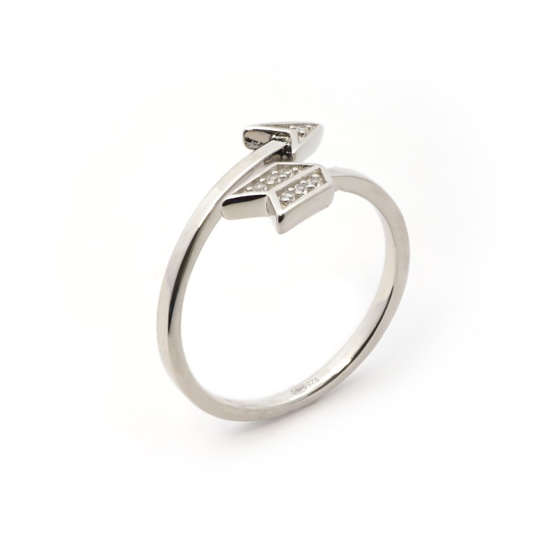 Bague femme Carador en argent motif flèche avec oxydes de zirconium