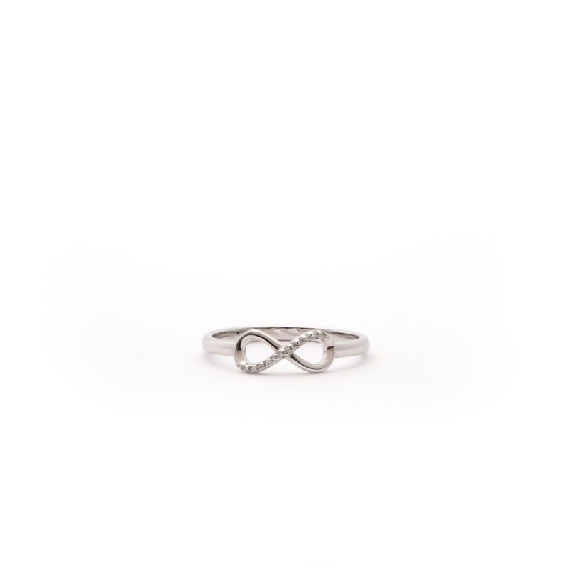 Bague symbole infini en argent et oxyde de zirconium