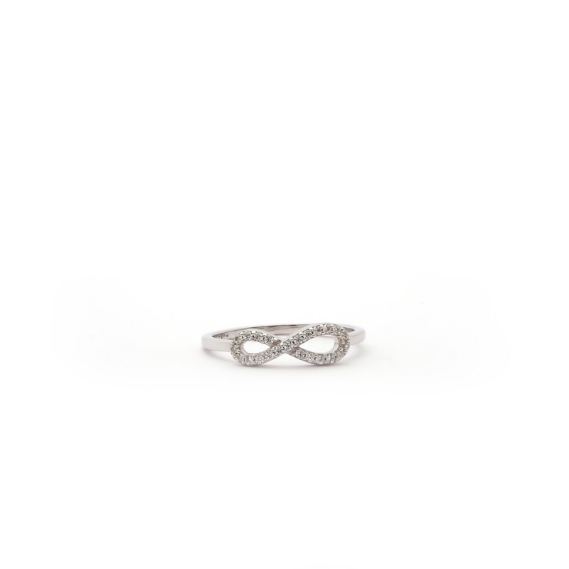 Bague Carador motif infini argent 925/000 et zircons