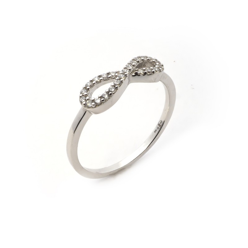 Bague Carador motif infini argent 925/000 et zircons