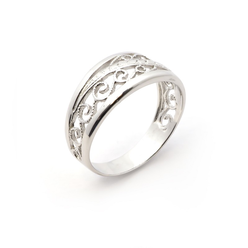 Bague femme Carador en argent 925/000 dentelle ciselé