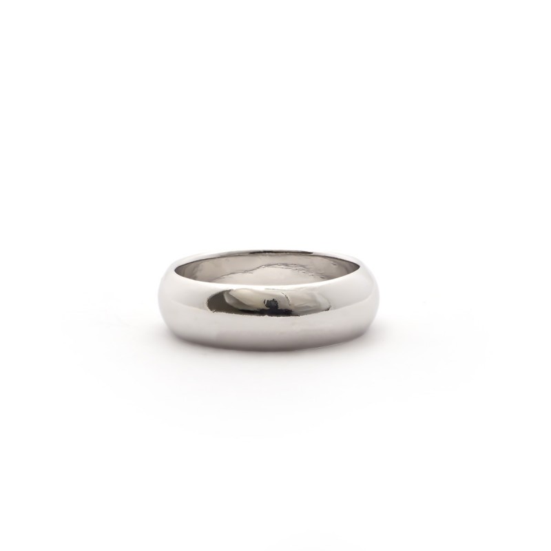 Bague femme anneau demi-jonc type alliance Carador en argent 925/000 rhodié 4mm