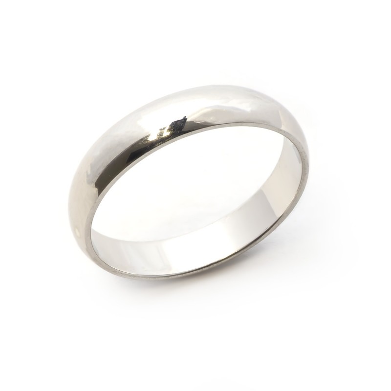 Bague femme anneau demi-jonc type alliance Carador en argent 925/000 rhodié 4mm