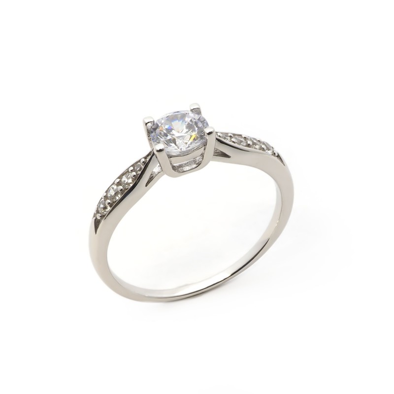 Bague argent femme Carador solitaire