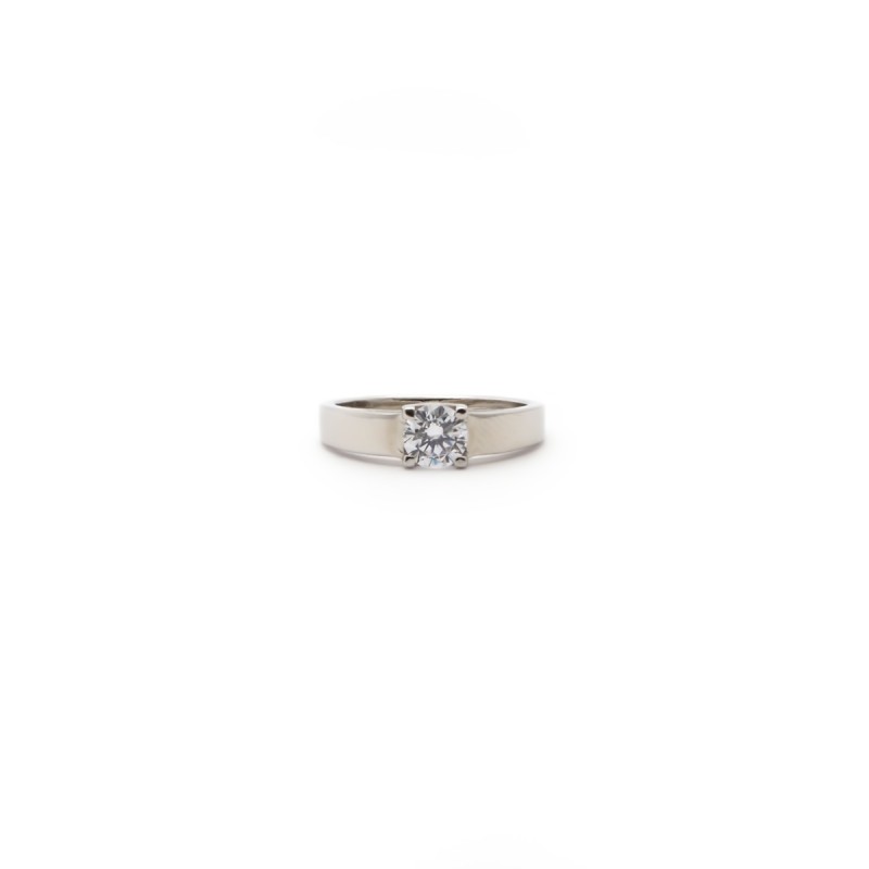 Bague solitaire femme carador en argent avec oxyde de zirconium