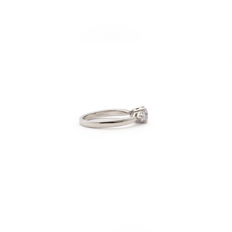 Bague solitaire accompagné femme carador en argent avec oxydes de zirconium