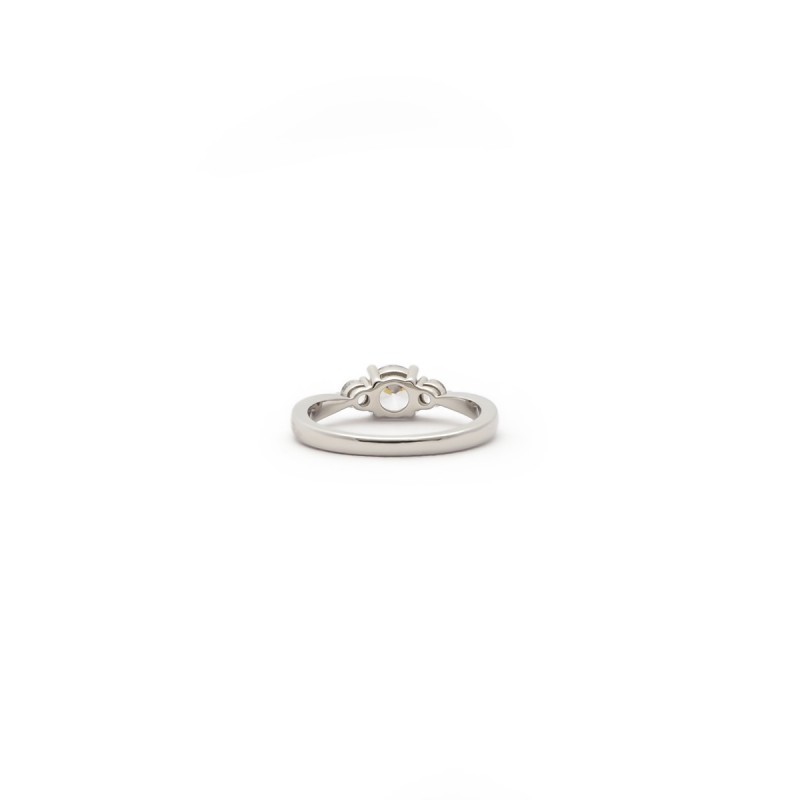 Bague solitaire accompagné femme carador en argent avec oxydes de zirconium