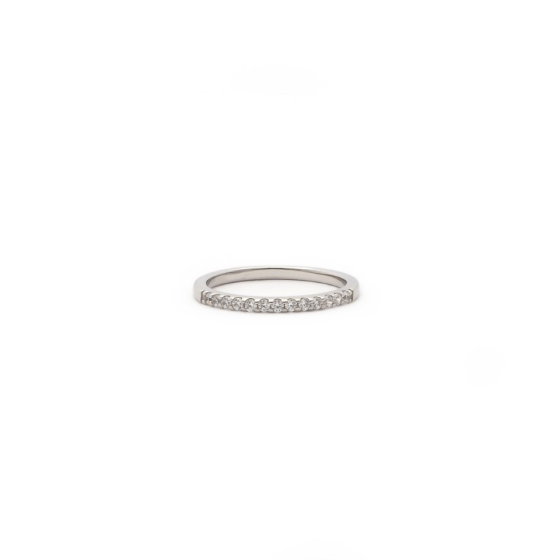 Bague type alliance femme Carador en argent avec oxydes de zirconium