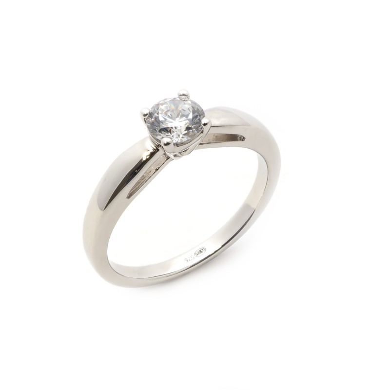 Bague solitaire carador femme en argent avec oxyde de zirconium
