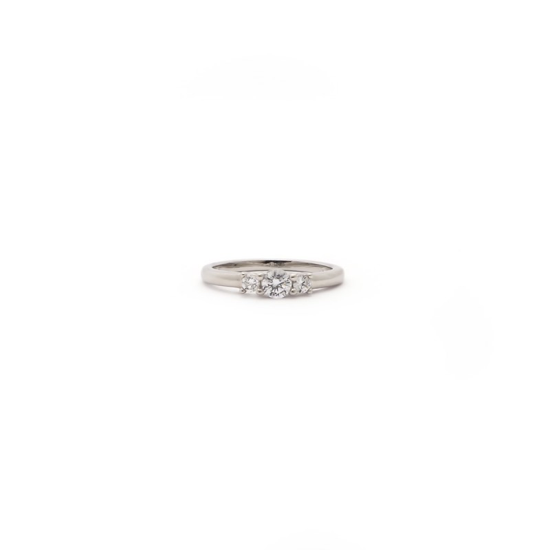 Bague solitaire accompagné femme Carador en argent avec oxydes de zirconium