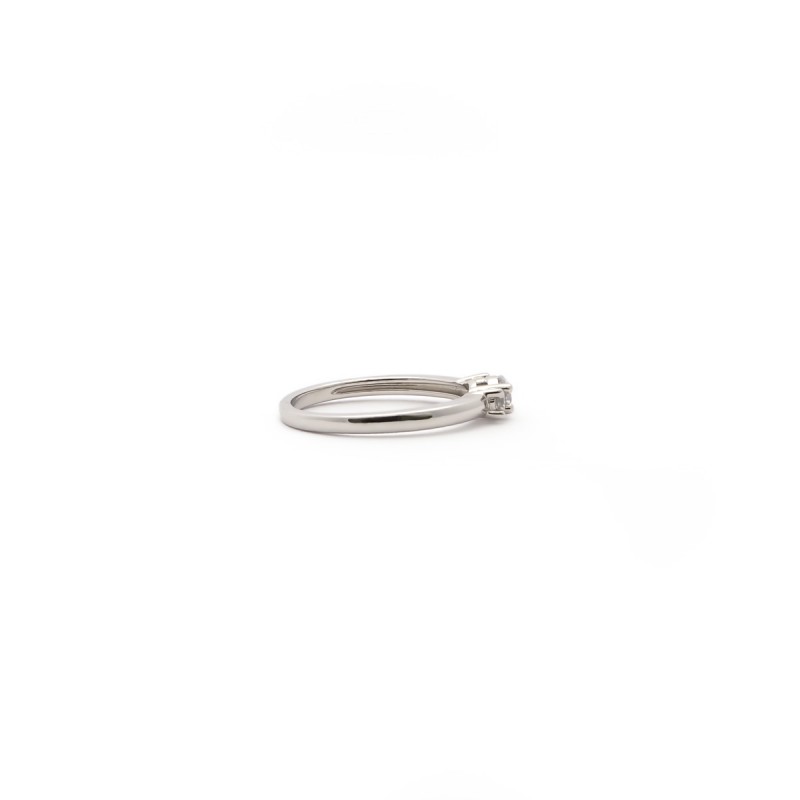 Bague solitaire accompagné femme Carador en argent avec oxydes de zirconium
