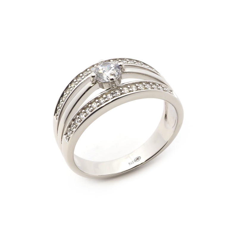 Bague femme carador en argent avec oxydes de zirconium