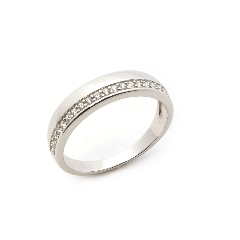 Bague type alliance femme Carador en argent et oxydes de zirconium