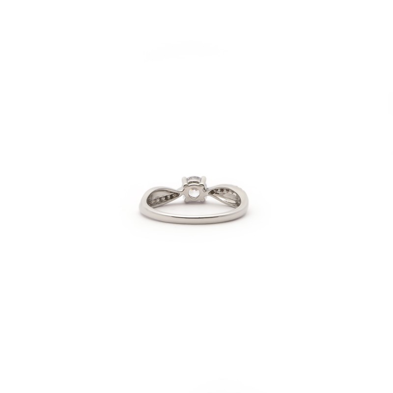 Bague solitaire accompagné femme Carador en argent avec oxydes de zirconium