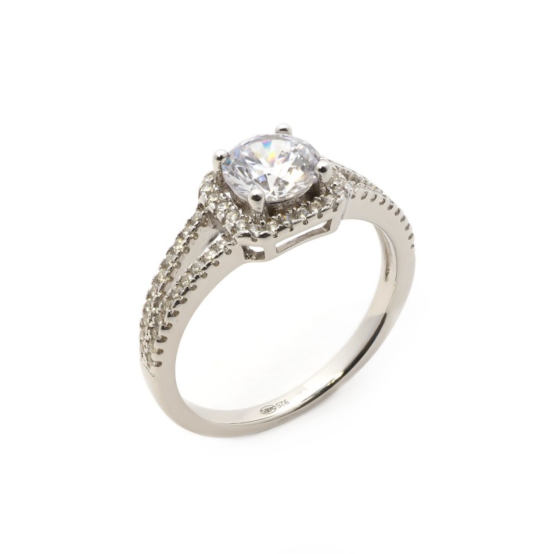 Bague femme Carador en argent avec oxydes de zirconium