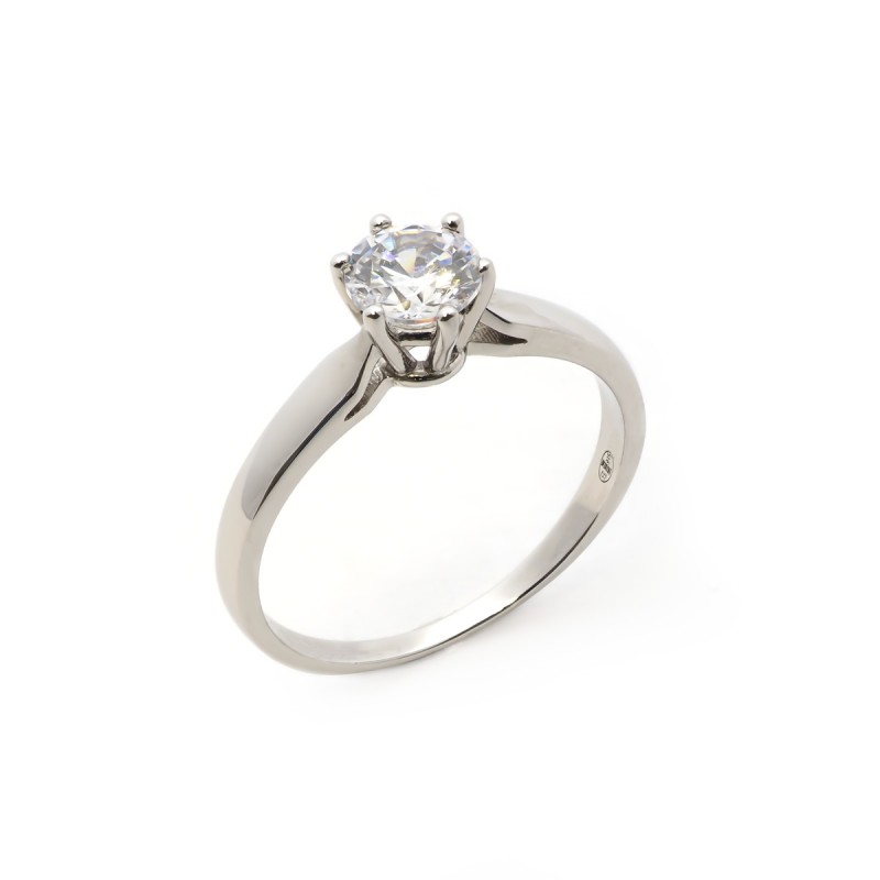 Bague femme Carador solitaire d'oxyde de zirconium