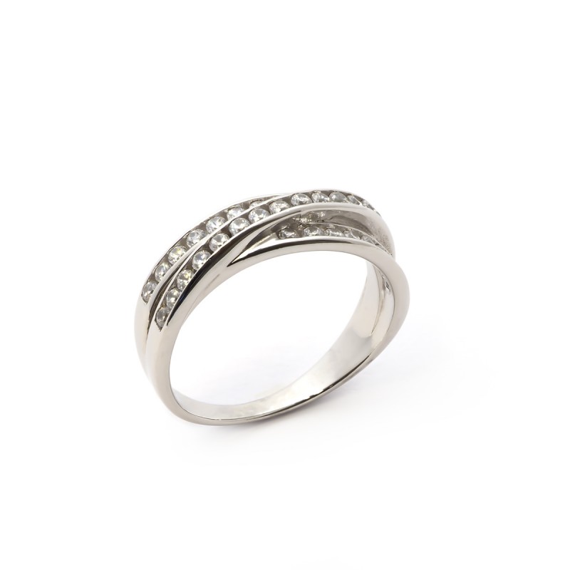Bague triple anneaux Carador en argent 925/000 et oxydes de zirconium