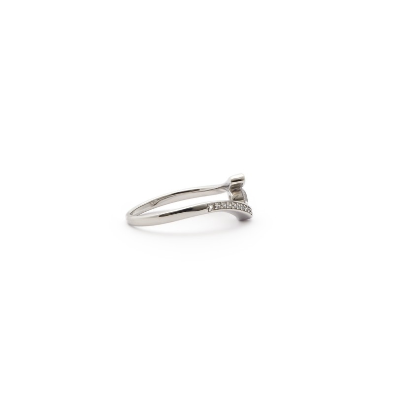 Bague solitaire accompagné femme Carador en argent avec oxydes de zirconium
