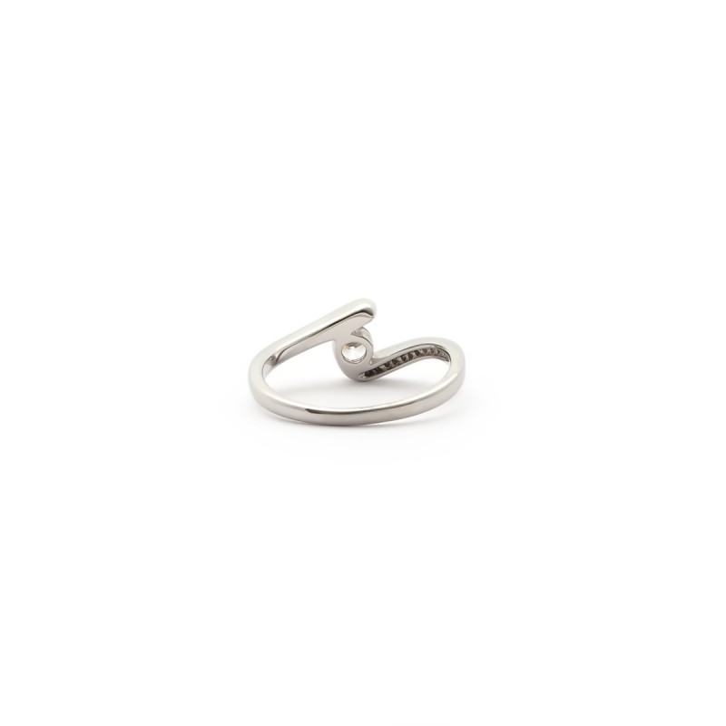 Bague solitaire accompagné femme Carador en argent avec oxydes de zirconium
