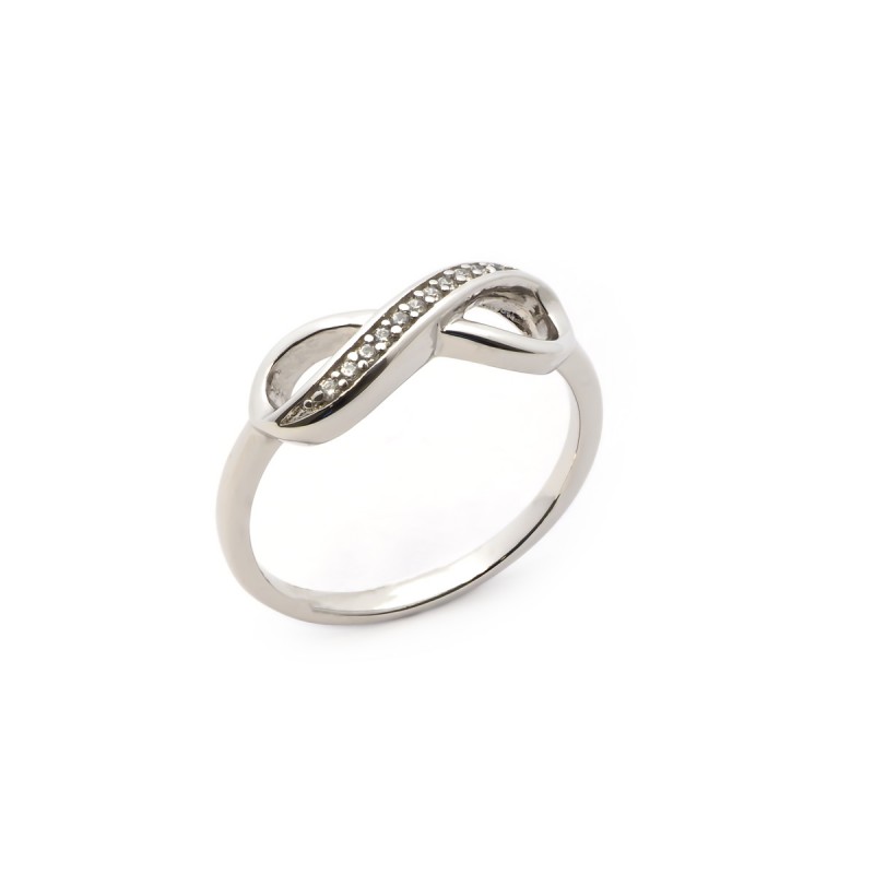 Bague fantaisie Carador en argent 925/000 motif infini avec oxydes de zirconium