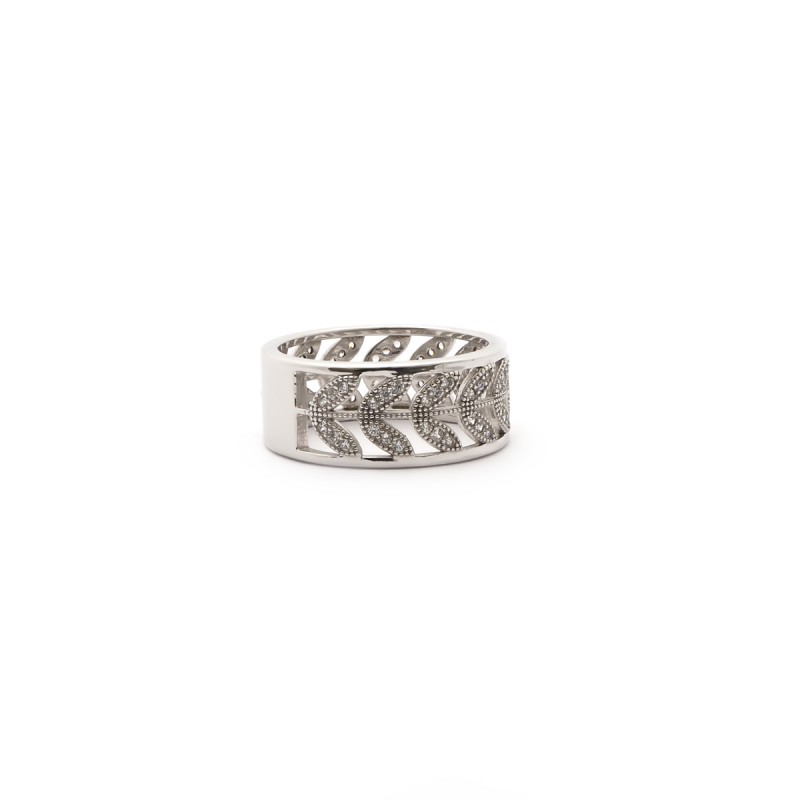 Bague Carador dentelle laurier argent 925/000 et oxydes de zirconium