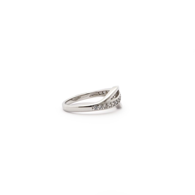 Bague femme Carador fantaisie argent 925/000 et oxydes de zirconium sertis rail