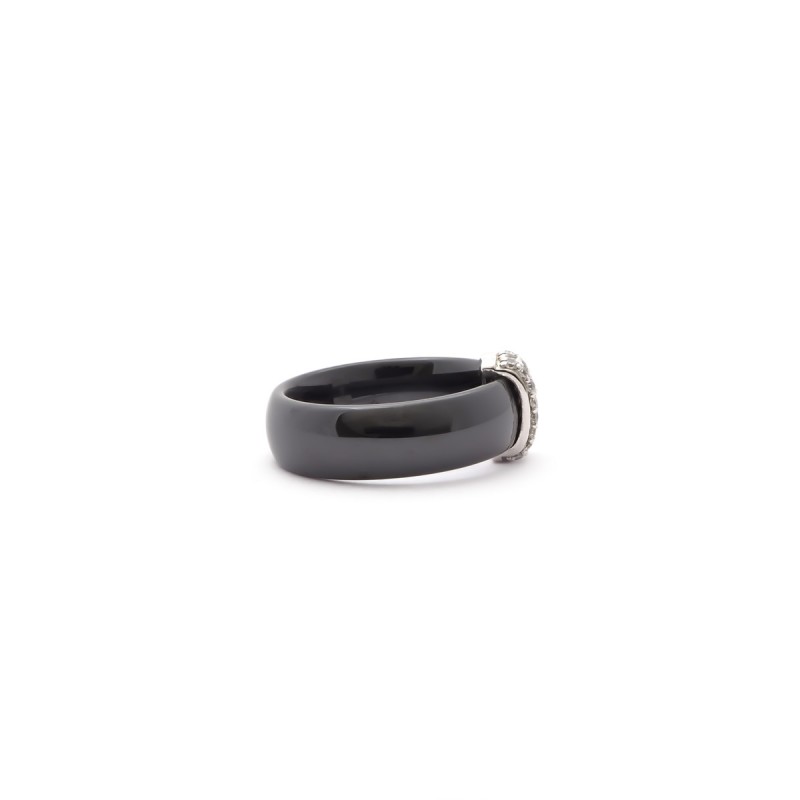 Bague Carador Céramique Noire et Oxyde de Zirconium