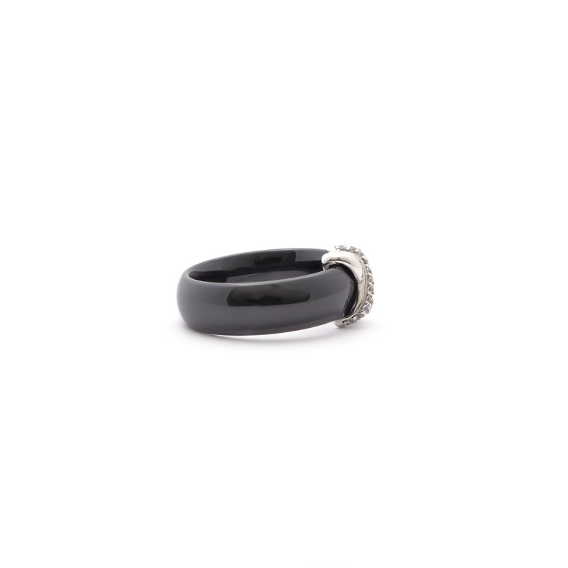 Bague Carador Céramique Noire et Oxyde de Zirconium